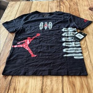 Jordan Black and Red Short Sleeve Tees